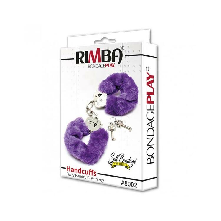 Rimba - Bondage play police cuffs with soft purple fur