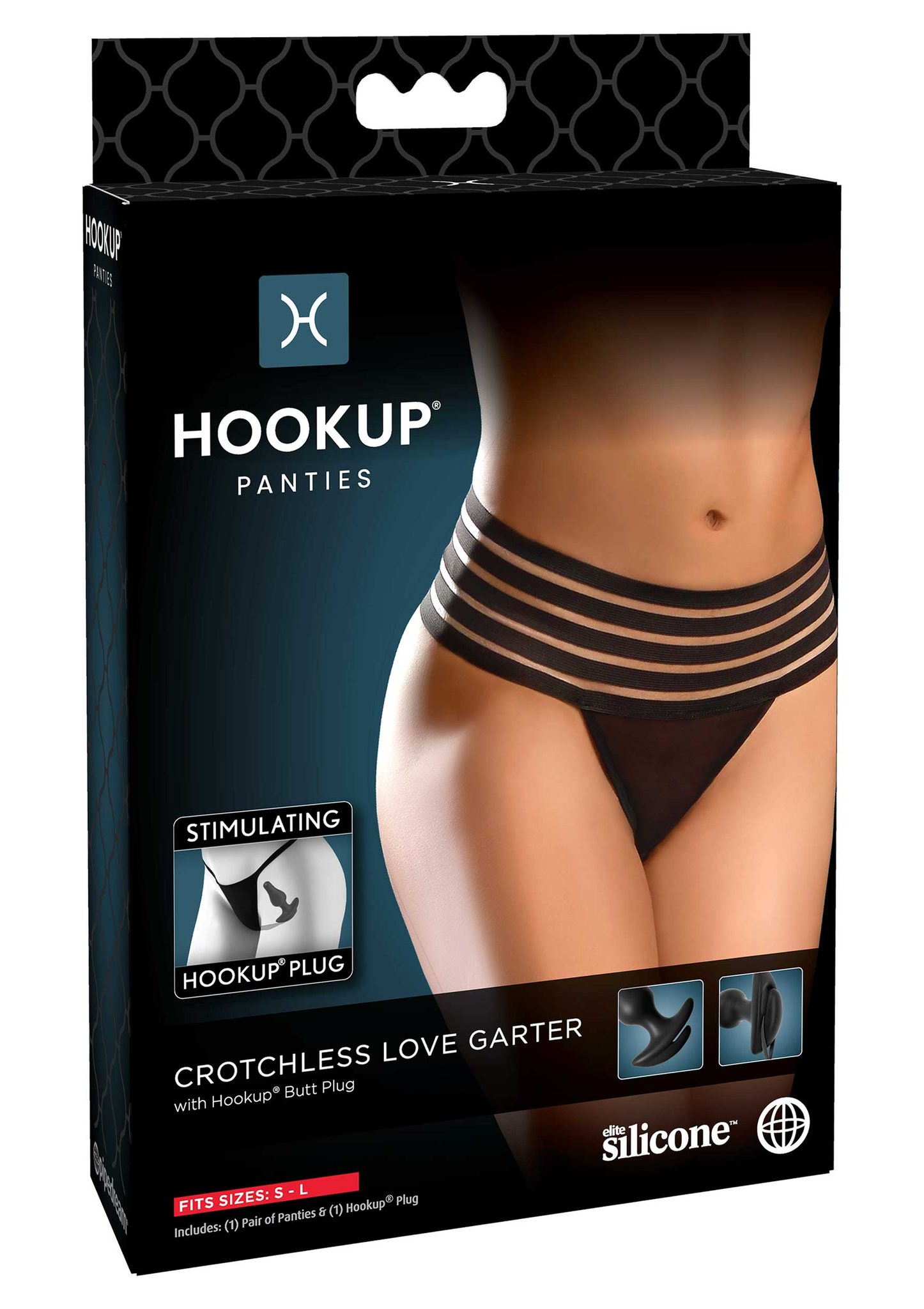 Hookup panties - Crotchless Love Garter, One size