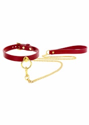 TABOOM - O-Ring Collar and Chain Leash, Red