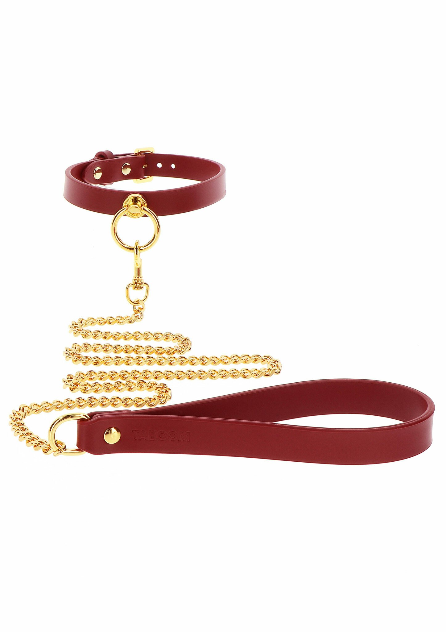 TABOOM - O-Ring Collar and Chain Leash, Red