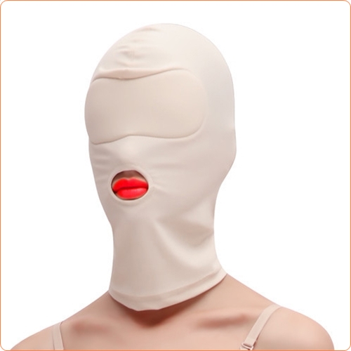Disguise Open Mouth Hood with Padded Blindfold, Svart