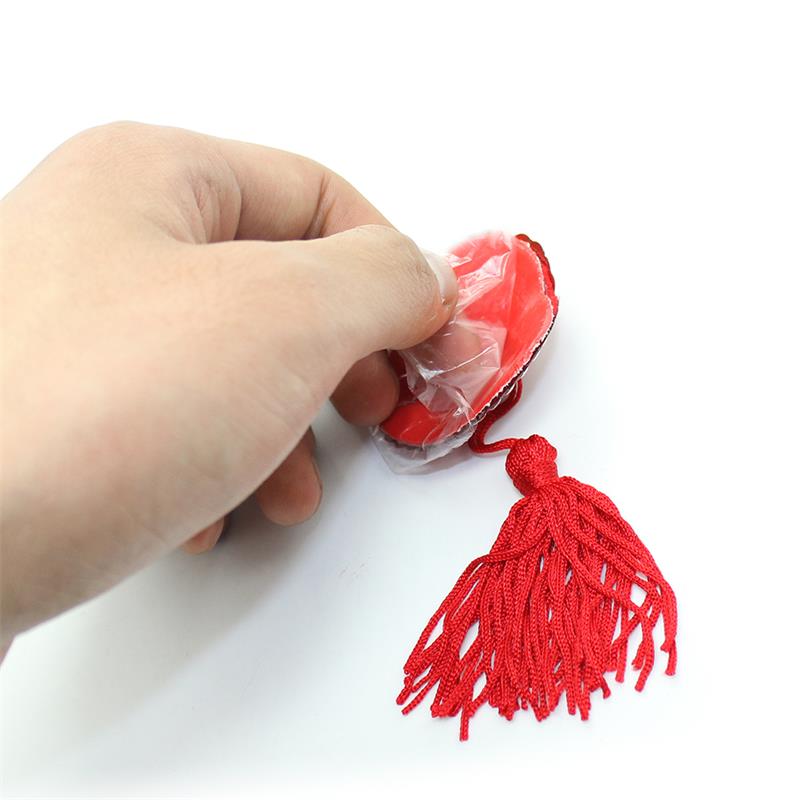 Fetish addict - Hjärtformade nipple cover med paljetter och tofs, röd