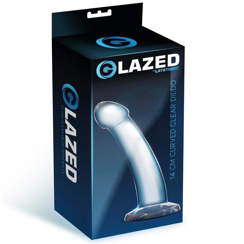 Glazed - Crystal, Curved dildo, 14 cm