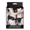 STRAPON BLACK PU HARNESS WITH TWO RINGS