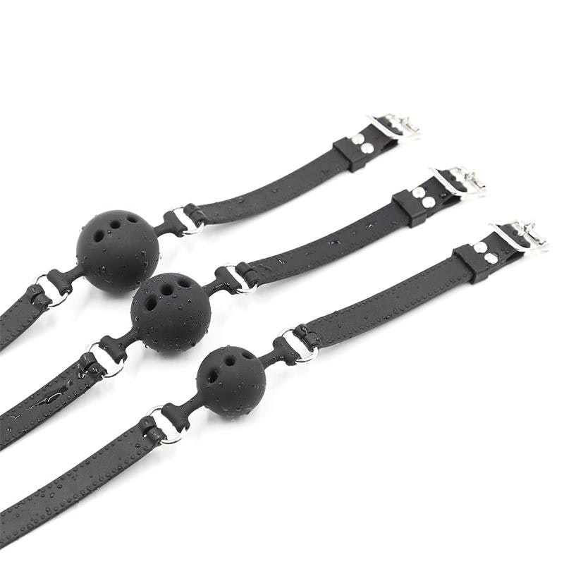 Fetish addict - Silicone Breathable Ball Gag 5 cm Size L, Black