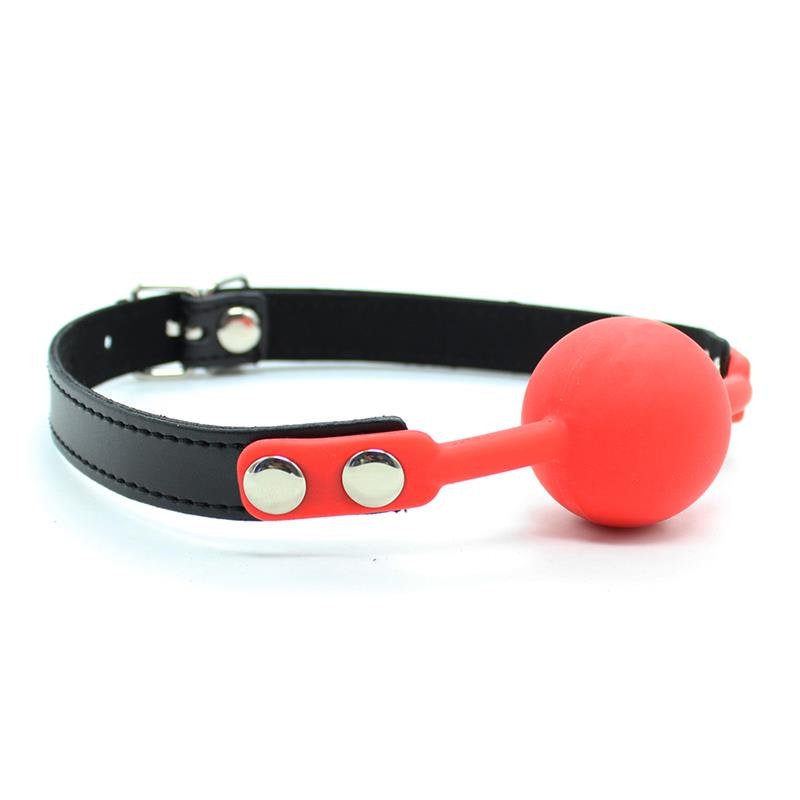 Latetobed Bdsm Line - Silicone Ball Gag 4 cm, Black & red