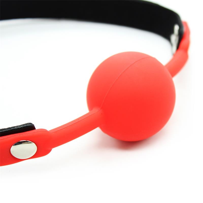 Latetobed Bdsm Line - Silicone Ball Gag 4 cm, Black & red