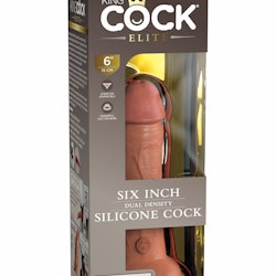 King Cock Elite - 6 inch 2Density Silicone Cock, Caramel