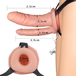 Vibrating Unisex Hollow Double Strap On