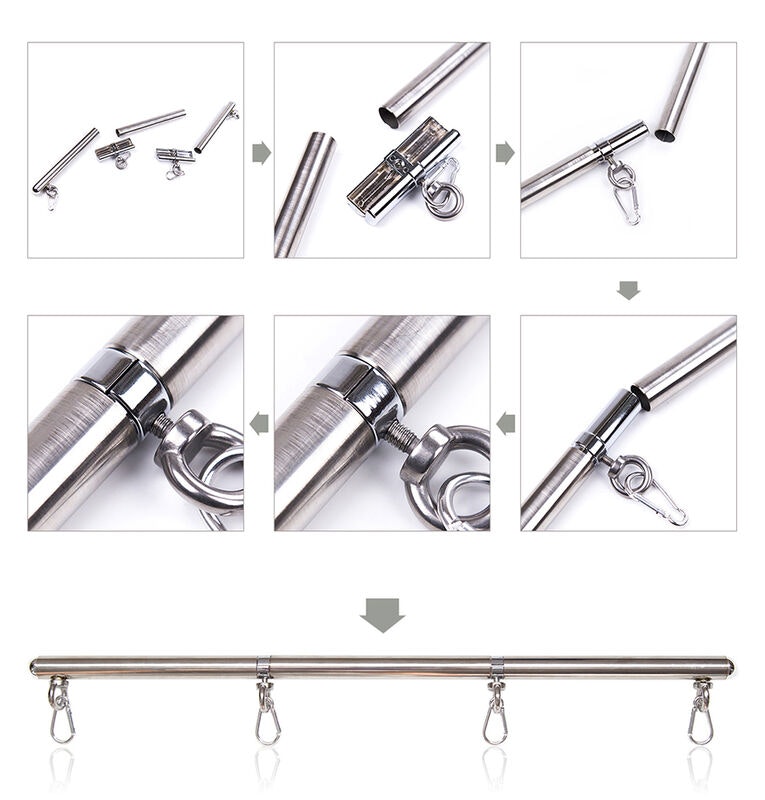 Ohmama Fetish - Detachable spreader metal bar, 4 hooks