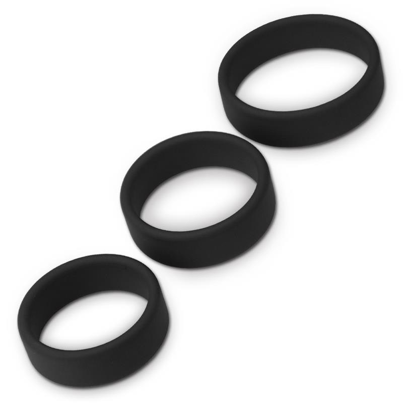 Pack of 3 - Penis ring Power Plus, Black