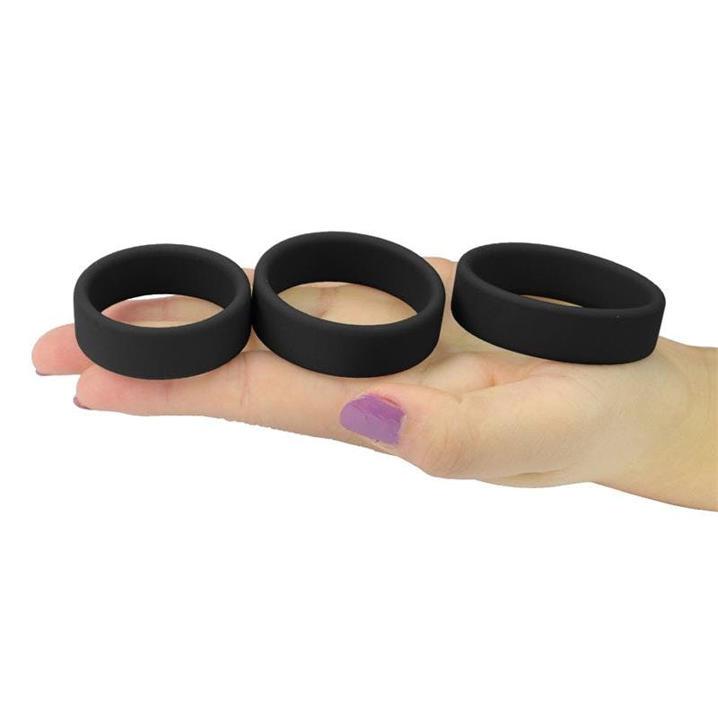 Pack of 3 - Penis ring Power Plus, Black