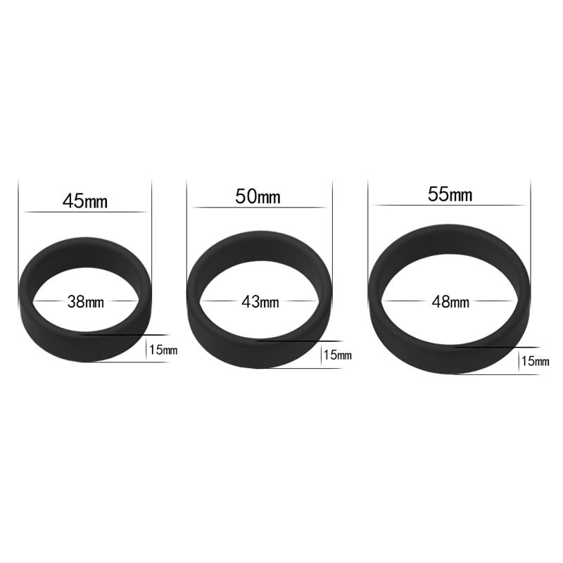 Pack of 3 - Penis ring Power Plus, Black