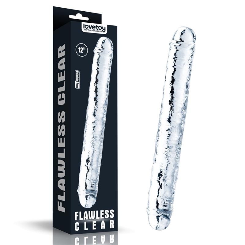 Lovetoy - Flawless, Double dildo 30 cm, Clear