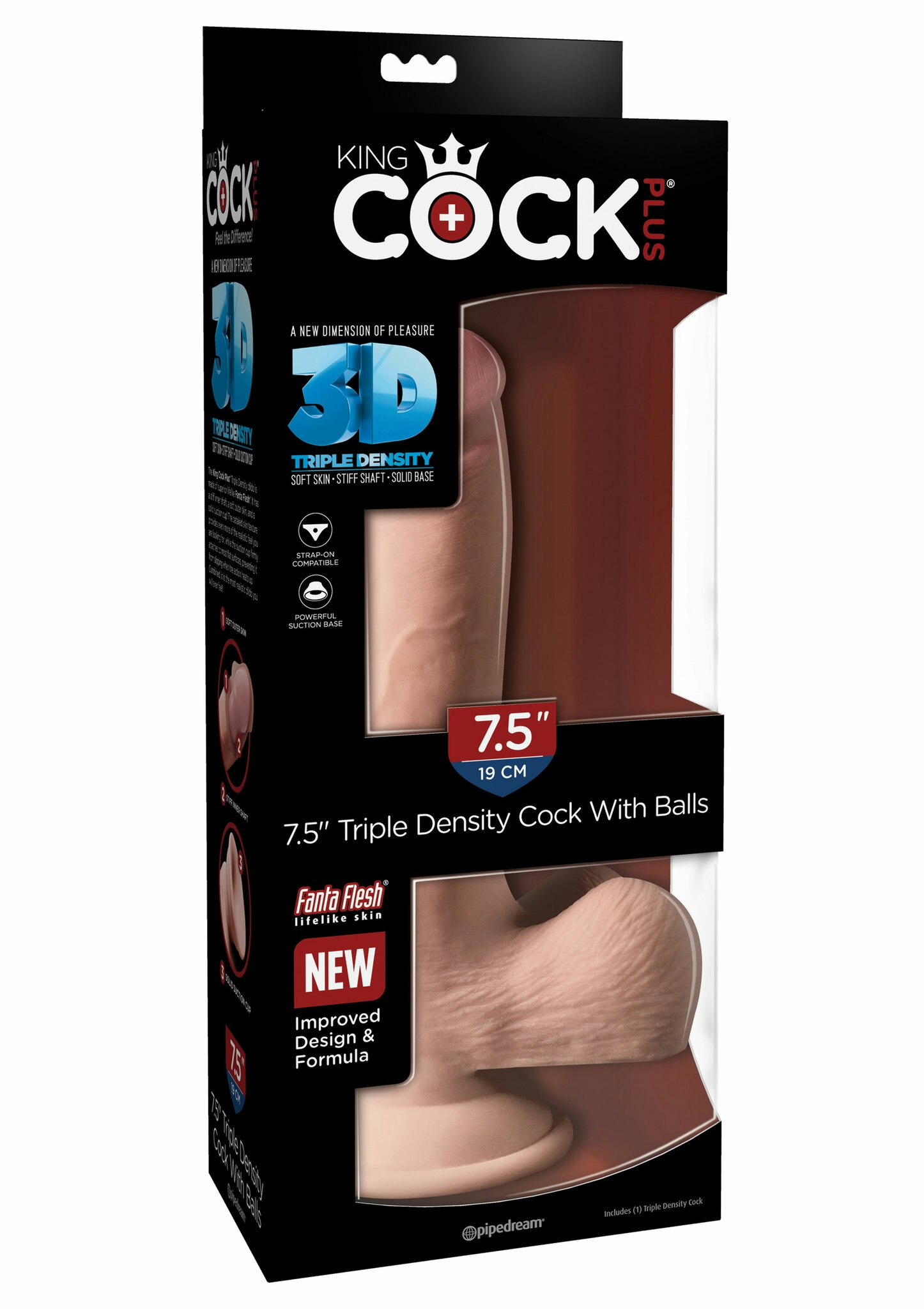 King Cock - 3D Triple Density Cock with Balls 7,5 inch