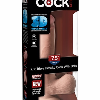King Cock - 3D Triple Density Cock with Balls 7,5 inch