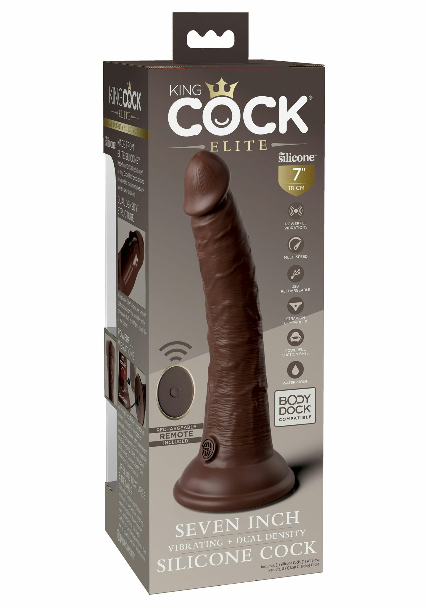 King Cock - Dual Density Silicone Vibe Cock 7 inch