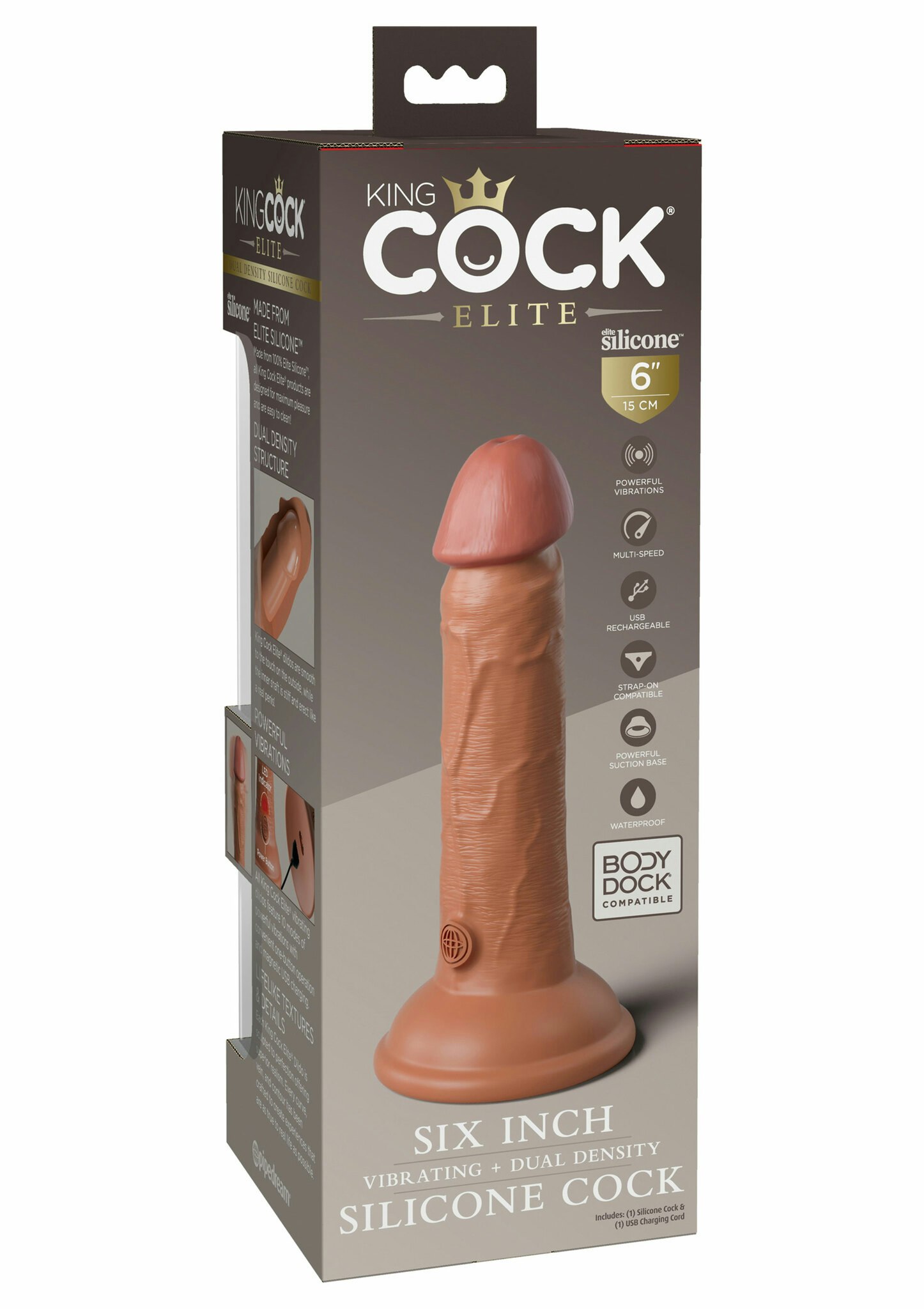 King Cock - Dual Density Silicone Vibe Cock 6 inch
