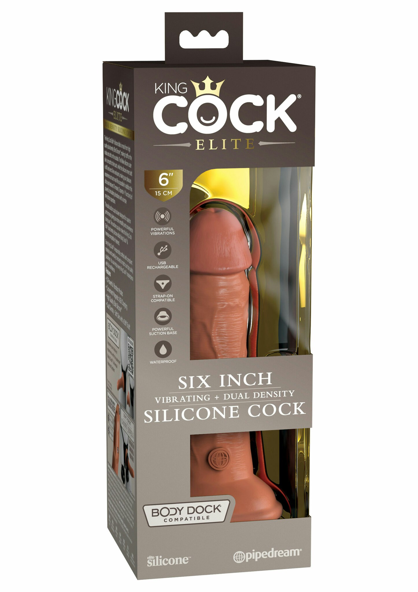 King Cock - Dual Density Silicone Vibe Cock 6 inch