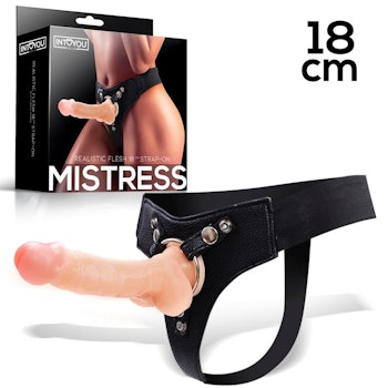 Mistress - Elastic strap-on with 18 cm dildo, Flesh