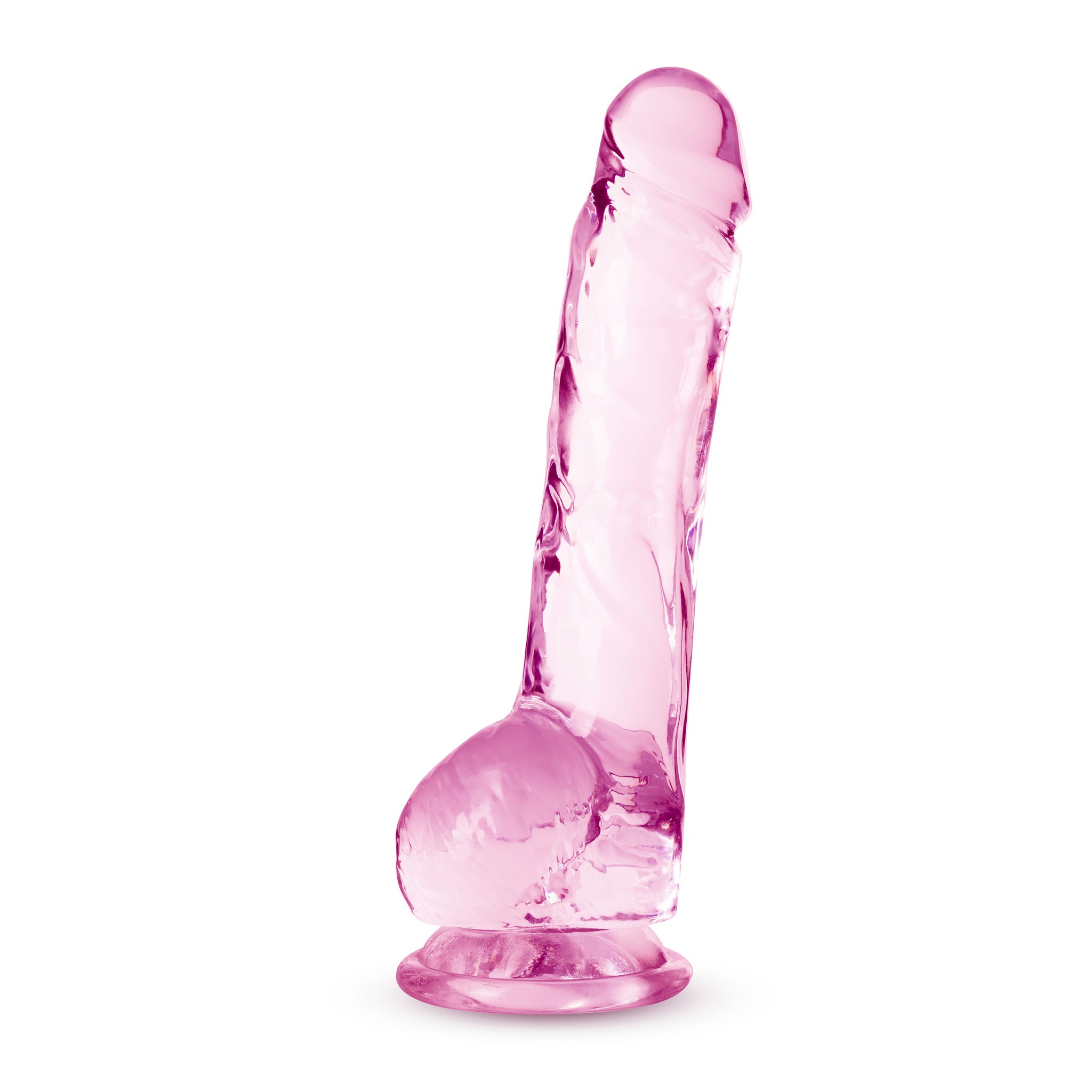 Naturally Yours 8" Crystalline Dildo, Rose