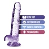 Naturally Yours 7" Crystalline Dildo, Amethyst