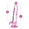 Naturally Yours 7" Crystalline Dildo, Rose