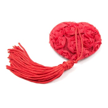 Fetish addict - Hjärtformade nipple covers med rosor, Röd