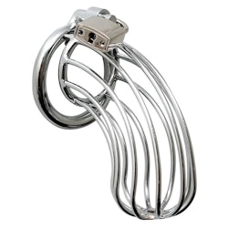 Rimba bondage play - Chastity with padlock, metal