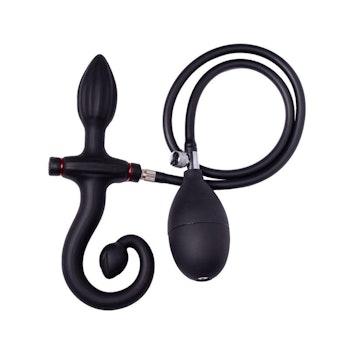 Rimba bondage play - Inflatable Anal Plug with Handle and Pump Black