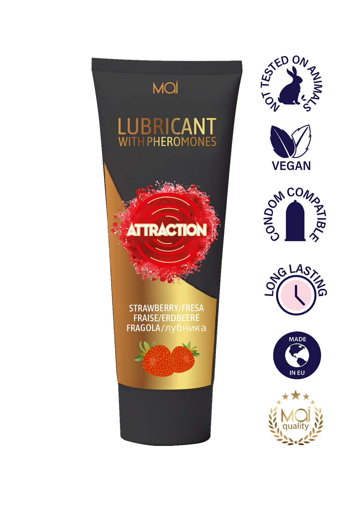 Mai Attraction - Lubricant with pheromones, Strawberry 100 ml