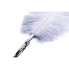 Feather Tickler with wrapped handle, 46 cm, Light grey