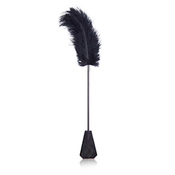 Feather Tickler and Paddle with Lace 2 in 1, 56 cm, Black