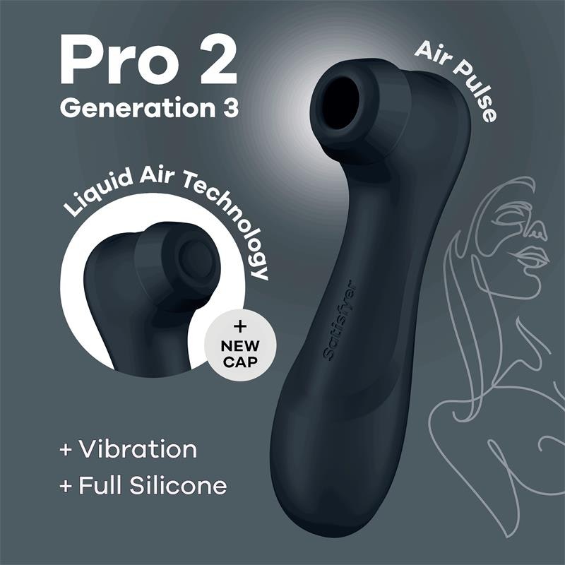 Satisfyer - Pro 2 Gen 3 Liquid Air Technology, Black