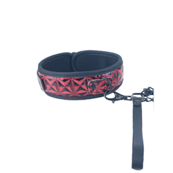 Back to Basics fetish passion - Collar with leash, Red
