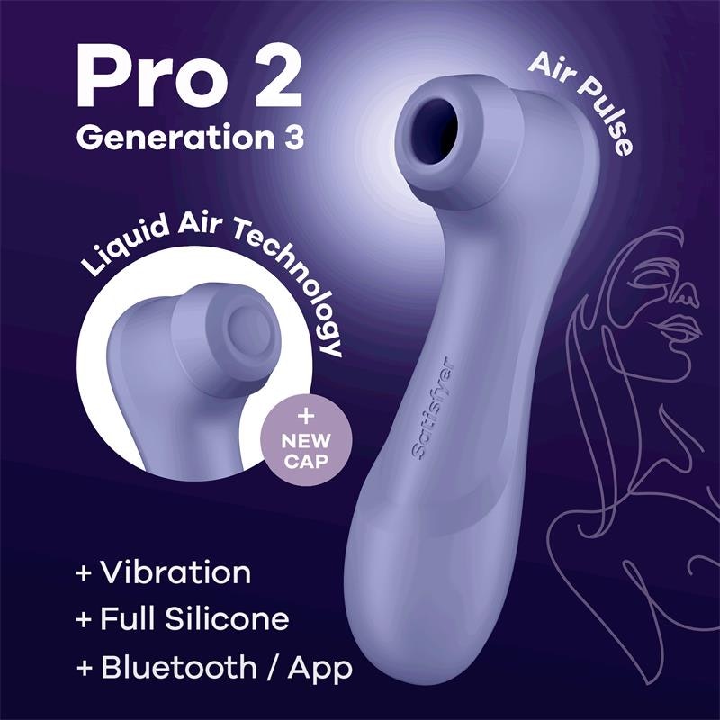 Satisfyer - Pro 2 Gen 3 Liquid Air Technology, App connect, Lilac