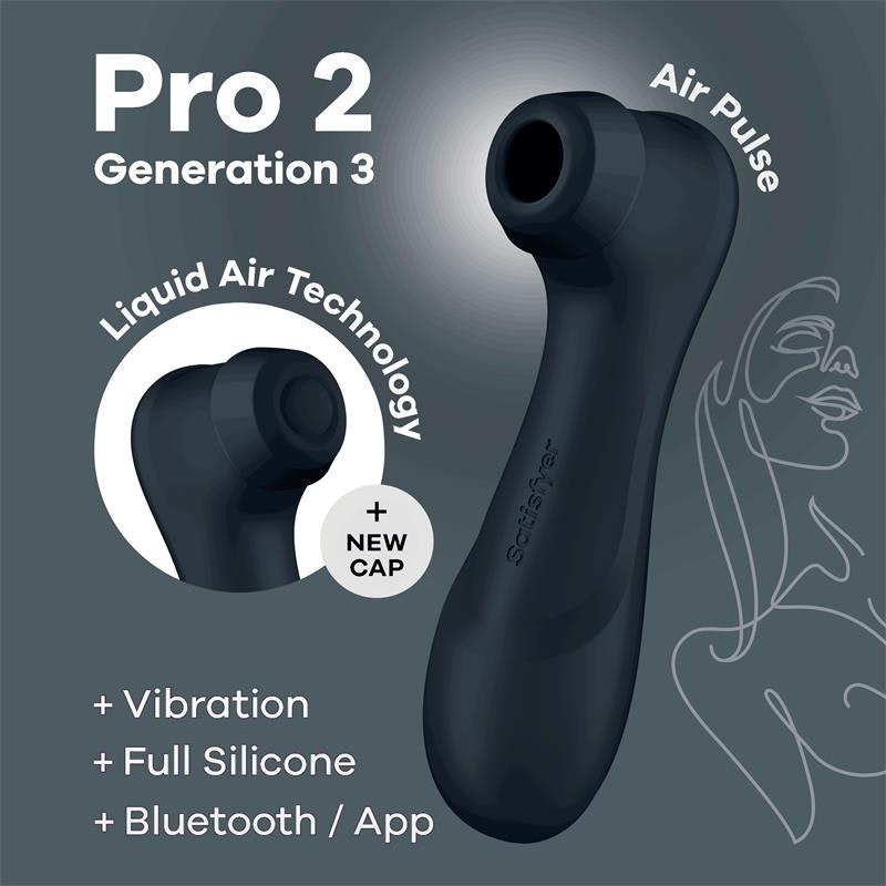 Satisfyer - Pro 2 Gen 3 Liquid Air Technology, App connect, Black