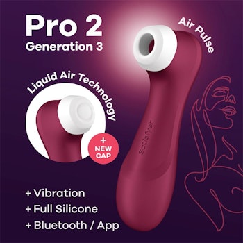 Satisfyer - Pro 2 Gen 3 Liquid Air Technology, App connect, Burgundy