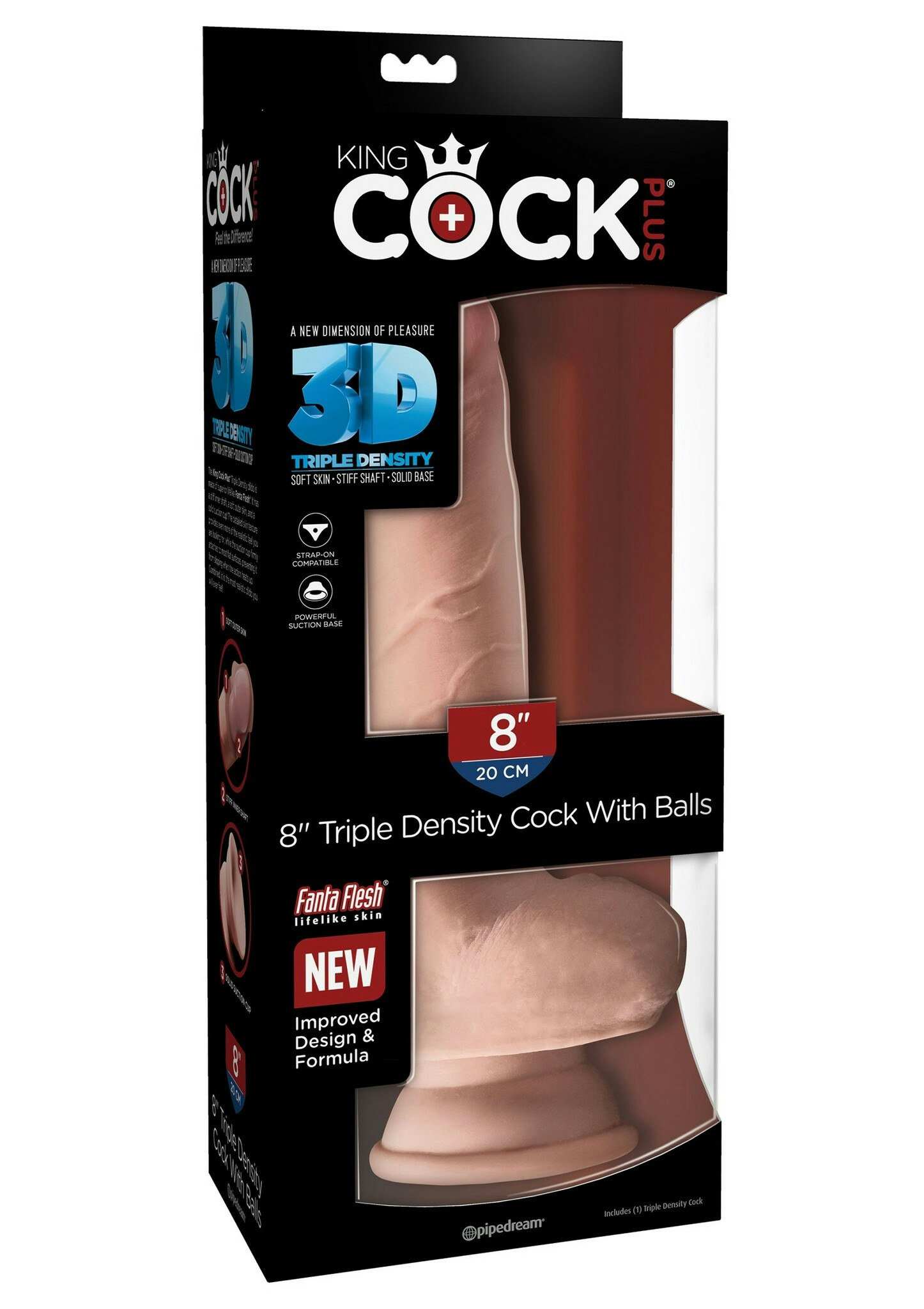 King Cock - 3D Triple Density Cock with Balls 8 inch