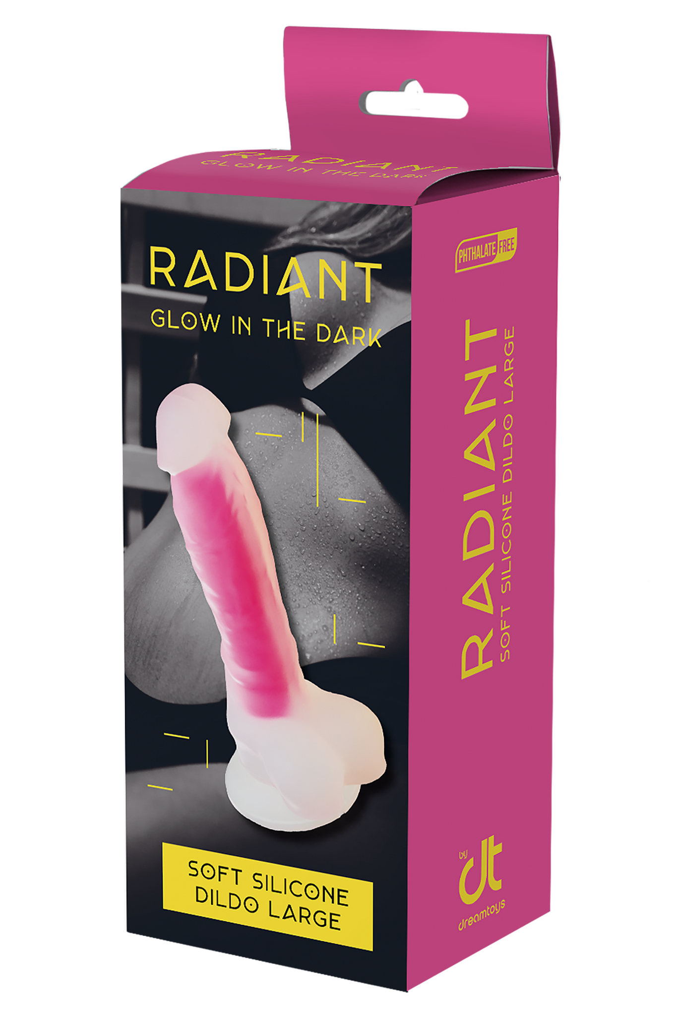 Radiant - Glow-in-the-dark dildo, Large, Pink