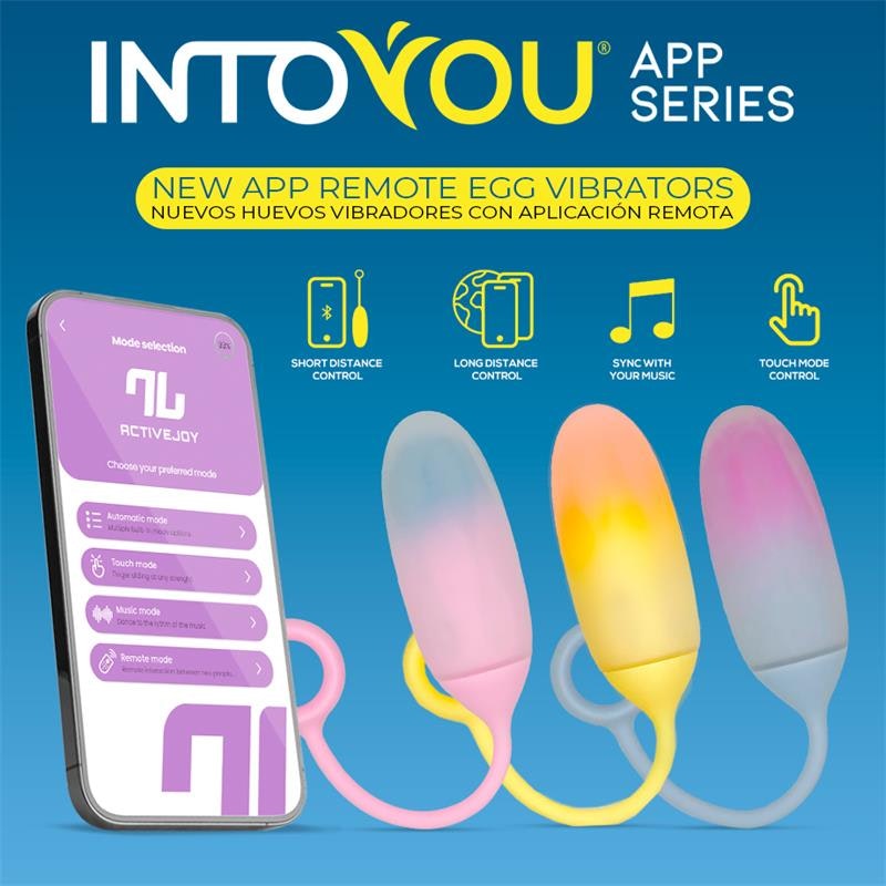 Intoyou® App Series - Vibrating egg with app, Double-layer silicone, Blue/Purple