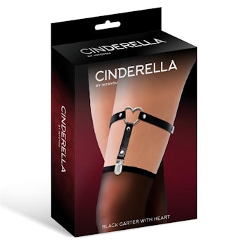 Cinderella - Garter with Heart Vegan Leather, One Size