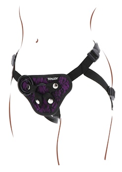 ToyJoy Get Real - Strap-On Lace Harness, O/S, Purple