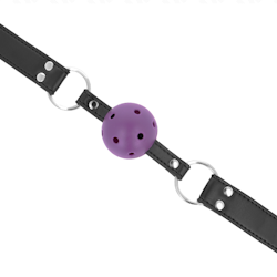 Kink - Hollow hard ball-gag with double rivet, Lila