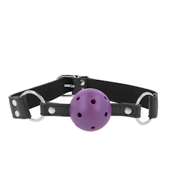 Kink - Hollow hard ball-gag with double rivet, Lila