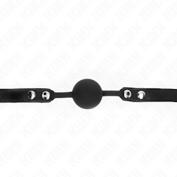 Kink - Silicone ball gag, 4 cm with lock, Svart