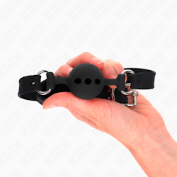 Kink - Silicone Breathable Ball Gag 3,6 cm Size S, Black