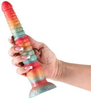 Colours - Stacked, 9 Inch Dildo, Red/Gold
