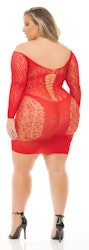 Pink Lipstick Lingerie - Animal Inside Dress, Red, Plus Size
