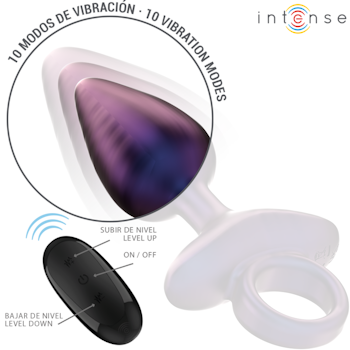 Intense - Michael, Vibrating anal plug, Metallic blue